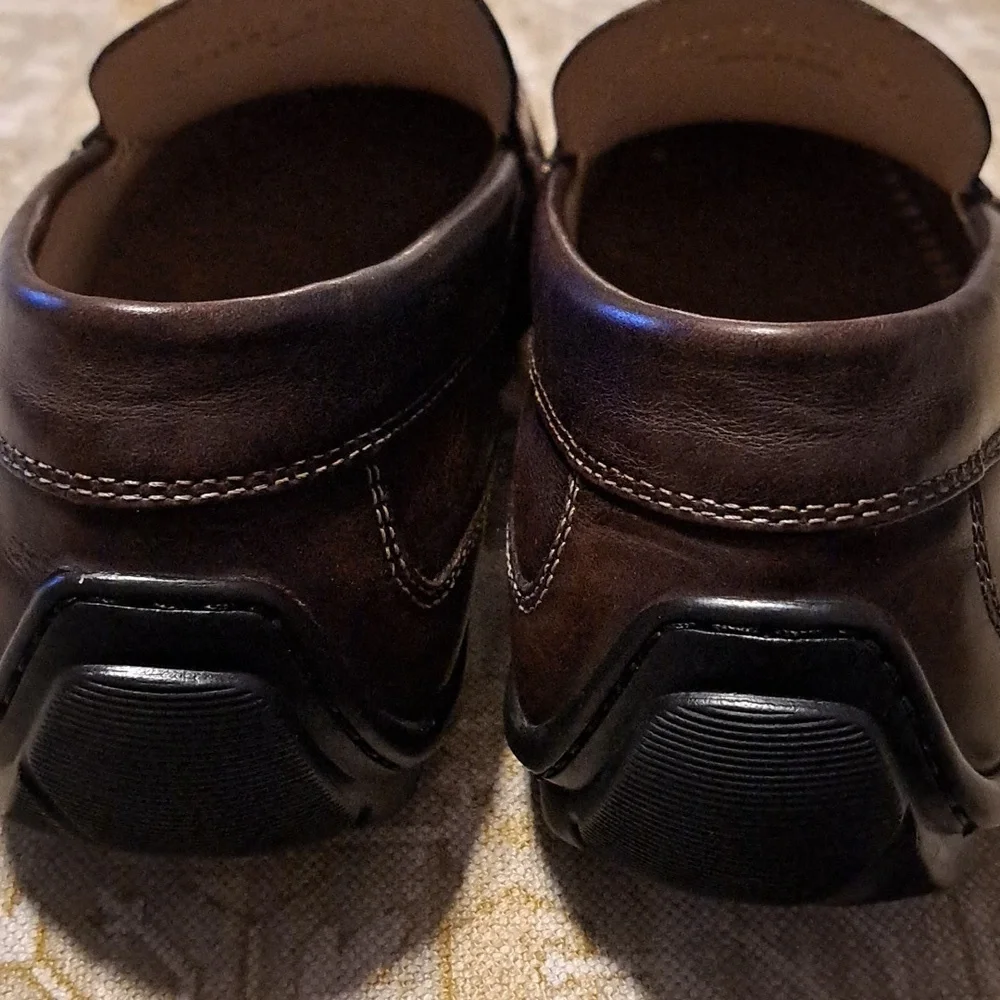 ECCO Men's Dark Brown Leather Slip-Ons Size 42.  (8.5) New Without Box. - Picture 6 of 6